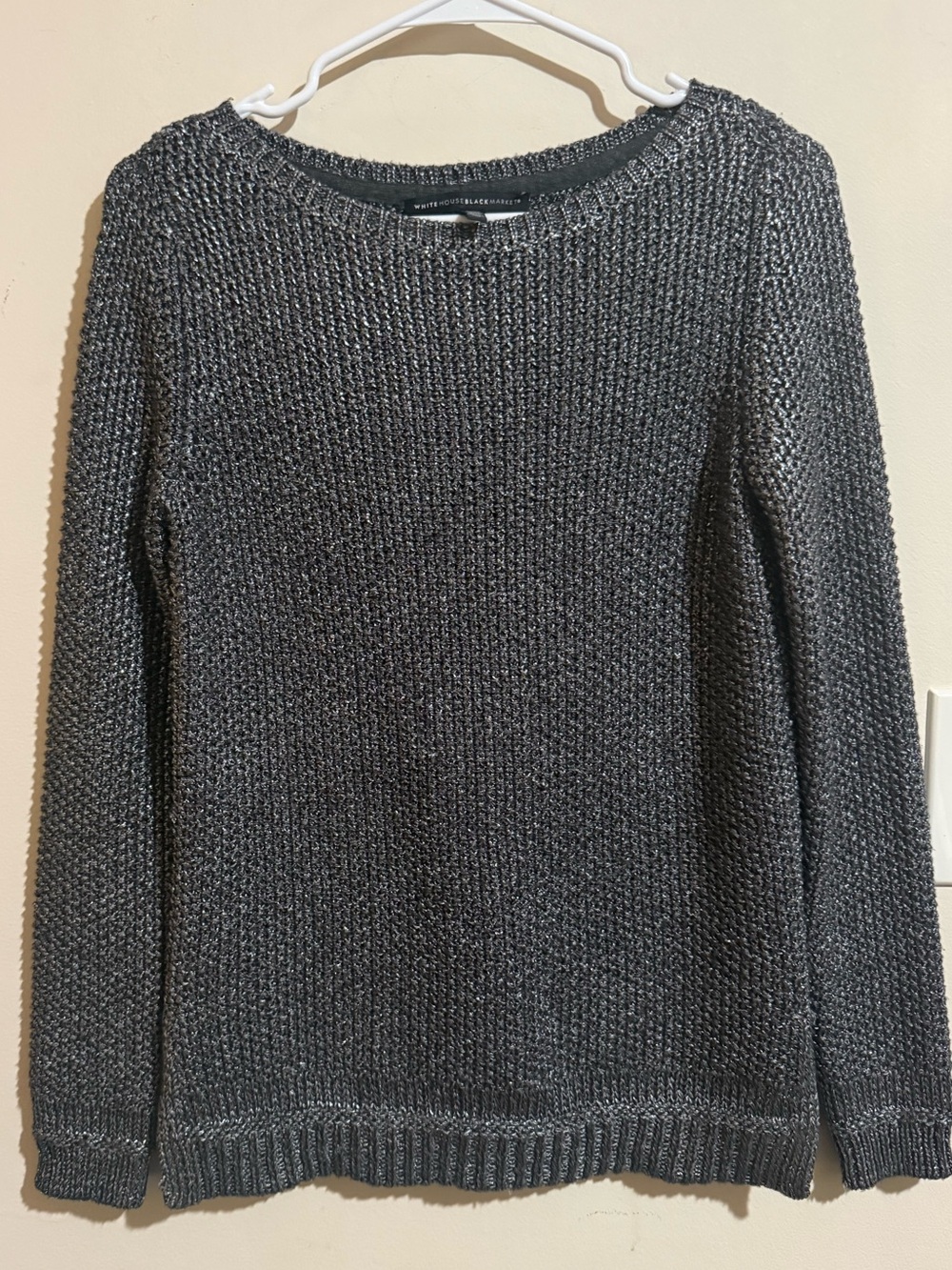White House Black Market Charcoal Crewneck Sweater